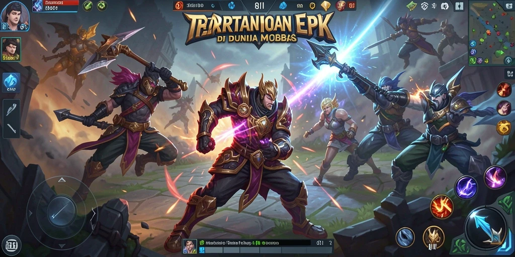 Screenshot gameplay 8II menampilkan aksi seru dalam pertarungan MOBA.
