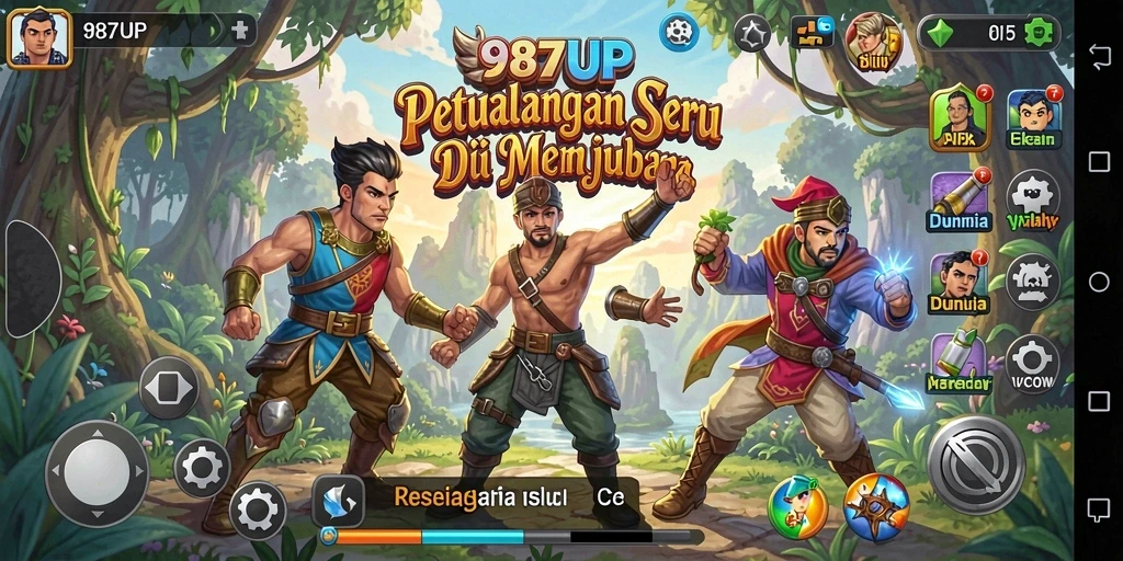 Screenshot utama 987UP menampilkan aksi menarik dalam gameplay Adventure.