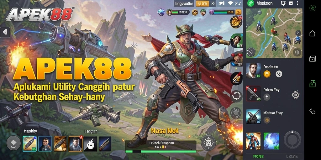 Screenshot utama APEK88 menampilkan antarmuka aplikasi yang intuitif.