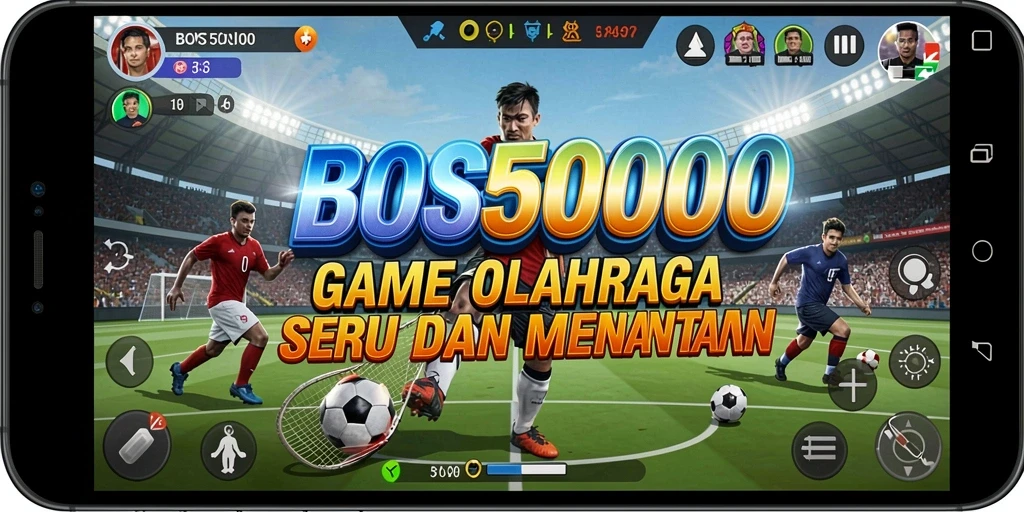 Tampilan gameplay BOS5000 dengan aksi olahraga yang mendebarkan.
