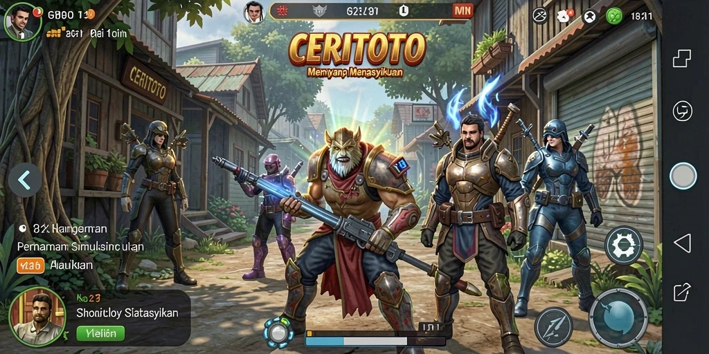 Tampilan gameplay CERITOTO yang interaktif dan penuh warna.