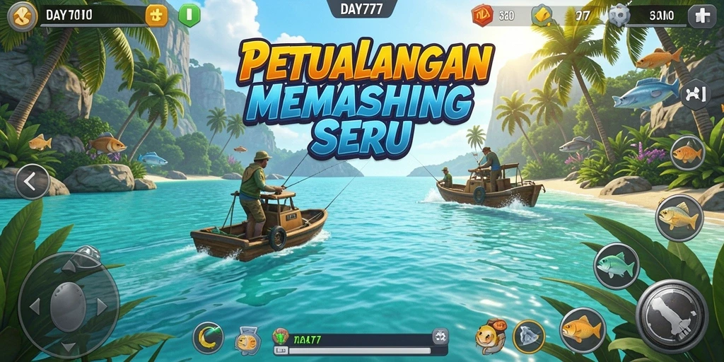 Screenshot DAY777 menampilkan gameplay memancing yang menegangkan dan menarik.