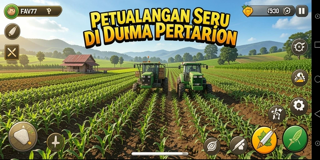 Gambaran gameplay menarik dengan aktivitas pertanian yang seru.