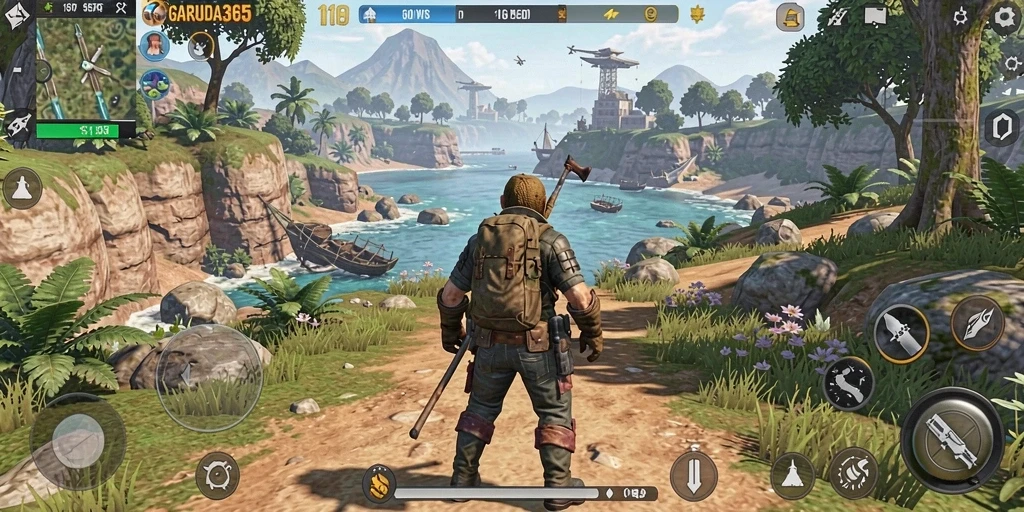 Tampilan gameplay Open World yang menakjubkan di GARUDA365.