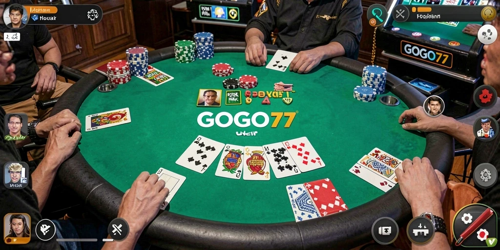 Gameplay GOGO77 menunjukkan aksi poker yang mendebarkan.