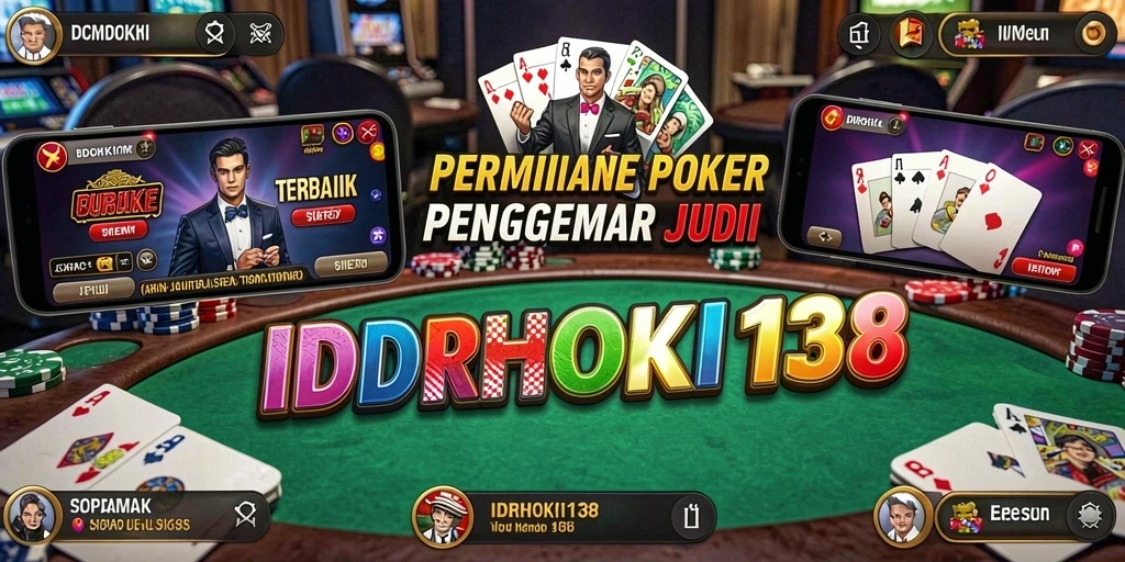 Screenshot gameplay Poker menampilkan kartu dan meja permainan.