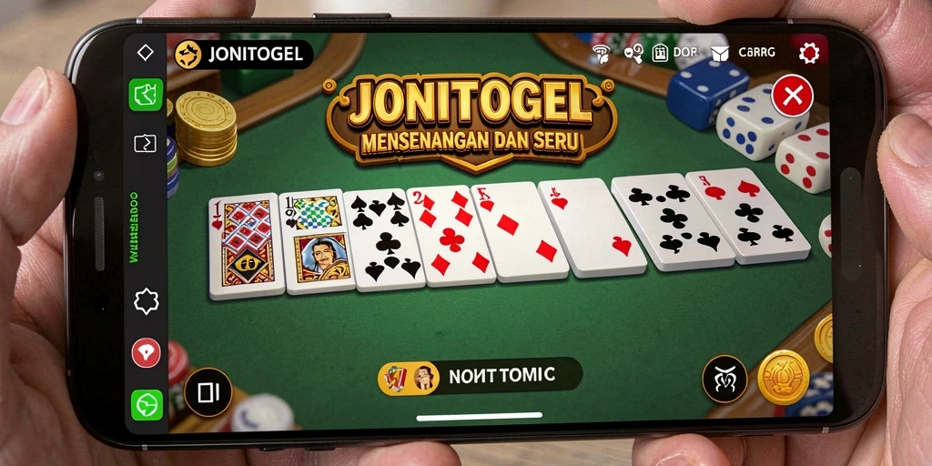 Tampilan dinamis gameplay JONITOGEL yang menarik dan interaktif.