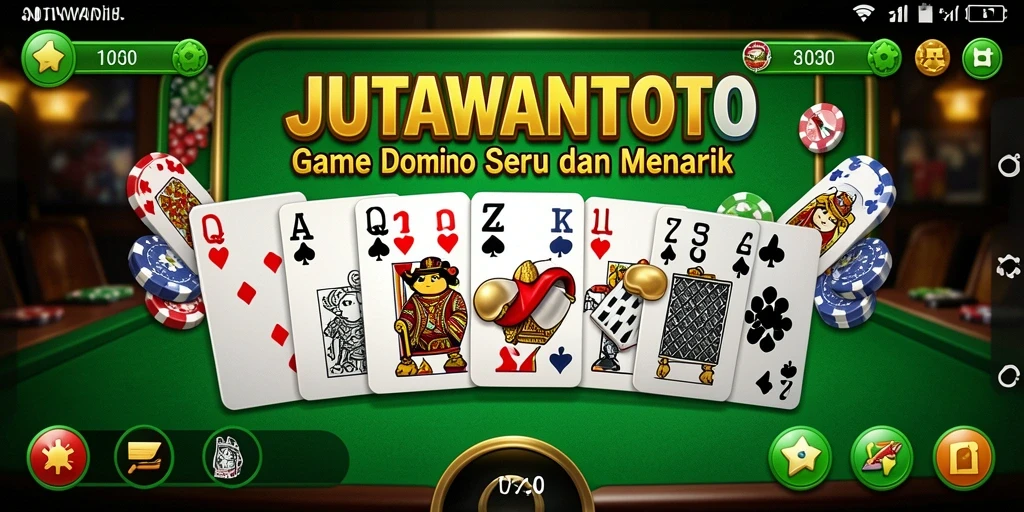 Tampilan gameplay JUTAWANTOTO dengan suasana seru permainan Domino.