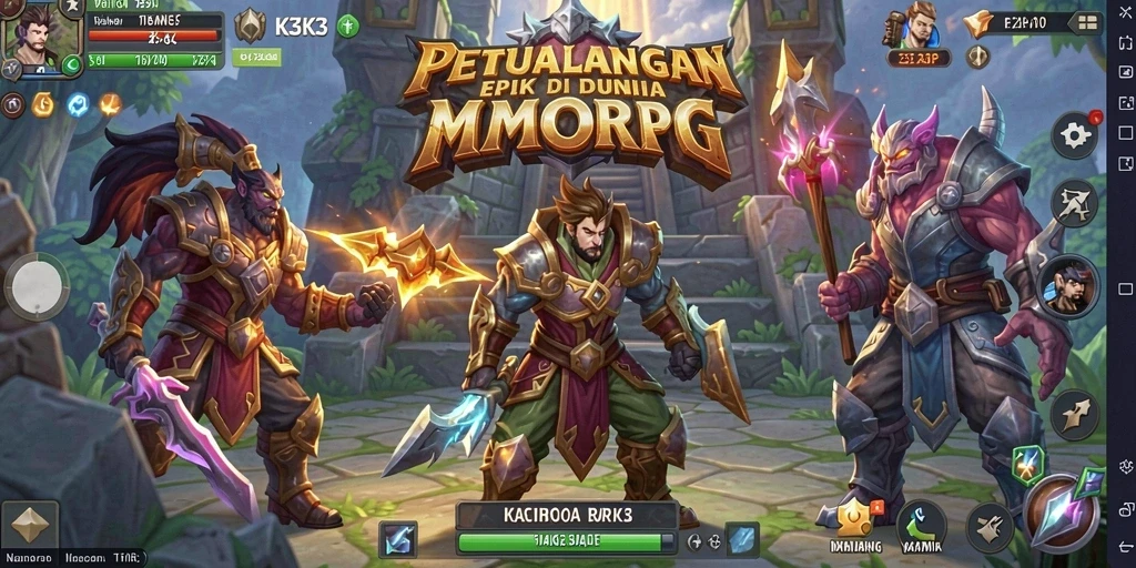 Gameplay seru dan interaktif di K3K3 menunjukkan dunia MMORPG yang menakjubkan.