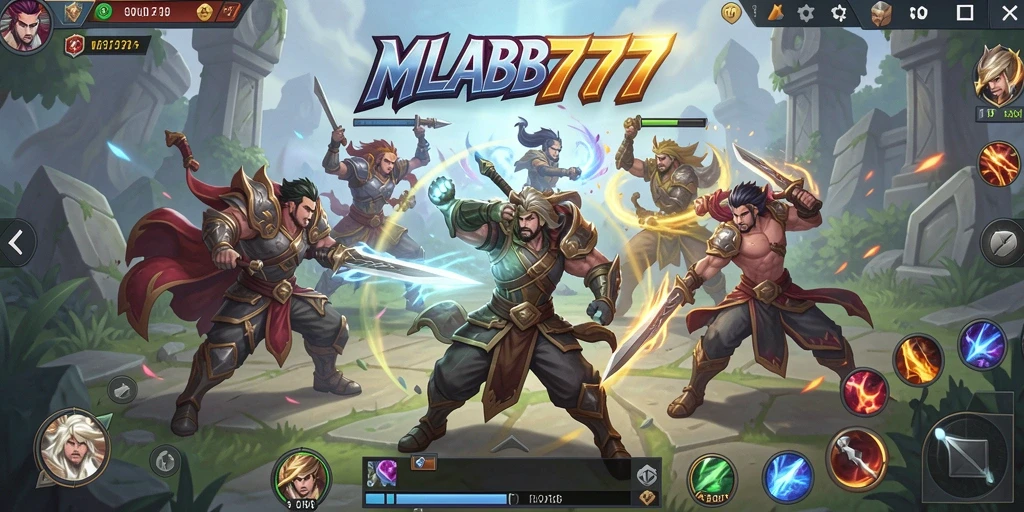 Screenshot gameplay MLBB777 dengan aksi pertarungan yang mendebarkan.
