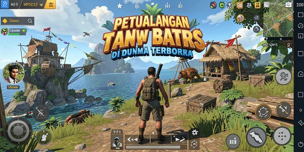 Screenshot utama MPO2121 menampilkan eksplorasi petualangan yang seru di dunia terbuka.