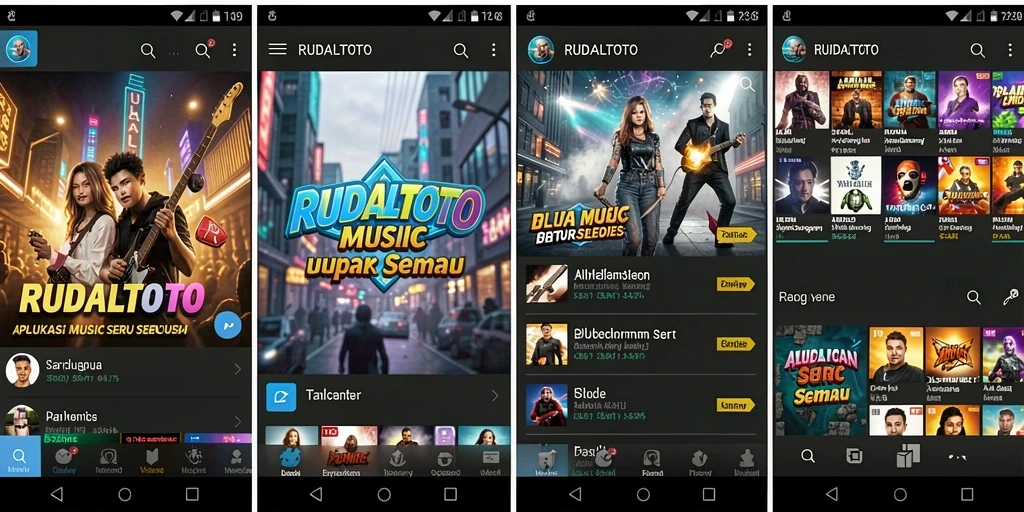 Tampilan gameplay seru RUDALTOTO dengan berbagai pilihan lagu.