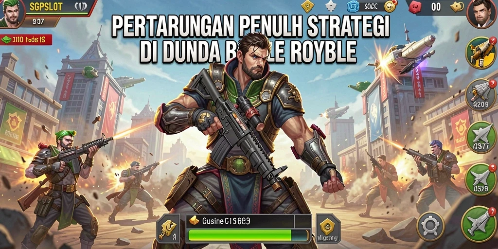 Screenshot gameplay SGPSLOT menampilkan aksi seru dalam pertempuran Battle Royale.