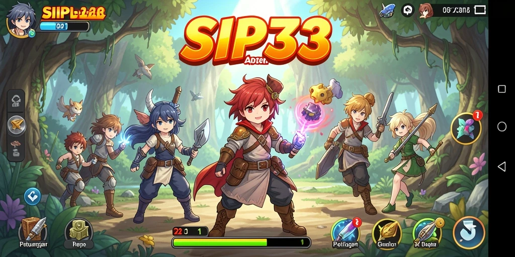 Tampilan aksi seru dalam permainan anime SIP33.