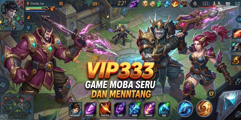 Tampilan gameplay VIP333 yang menarik dan kompetitif dalam pertempuran MOBA.