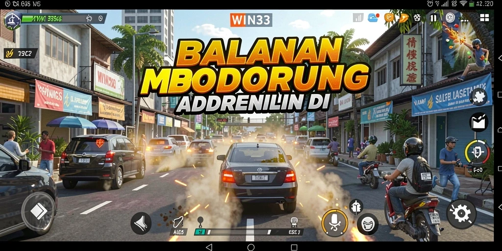 Tangkapan layar menampilkan aksi balapan seru di WIN33.
