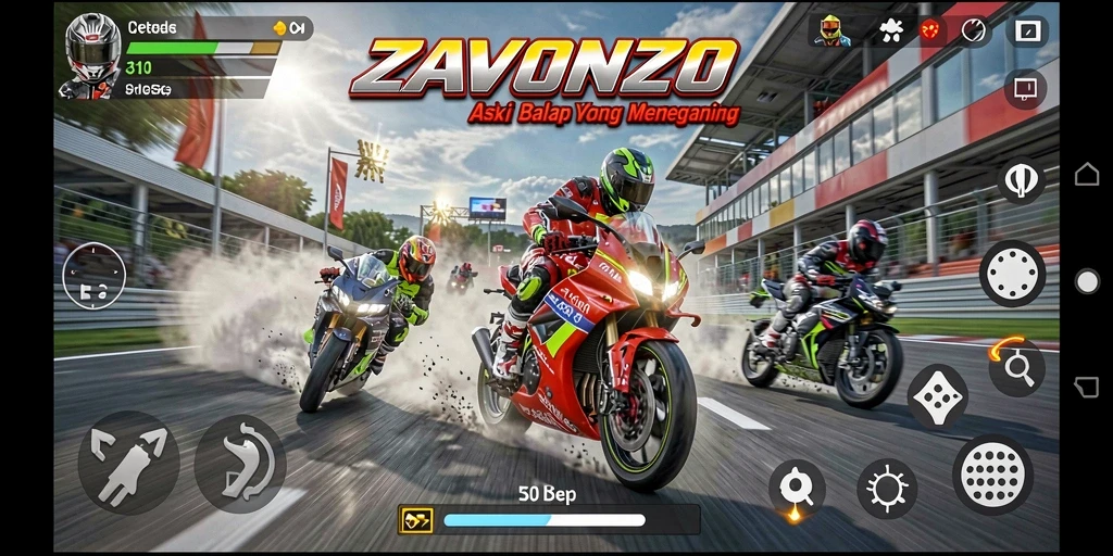 Tampilan gameplay ZAVONZO yang penuh aksi dan seru.
