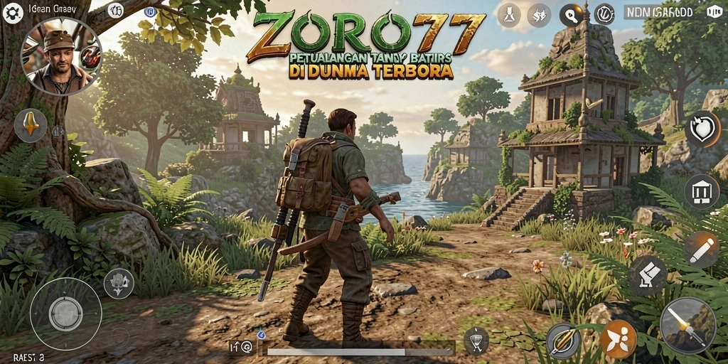 Tangkapan layar gameplay ZORO77 yang menunjukkan eksplorasi Open World yang luas.